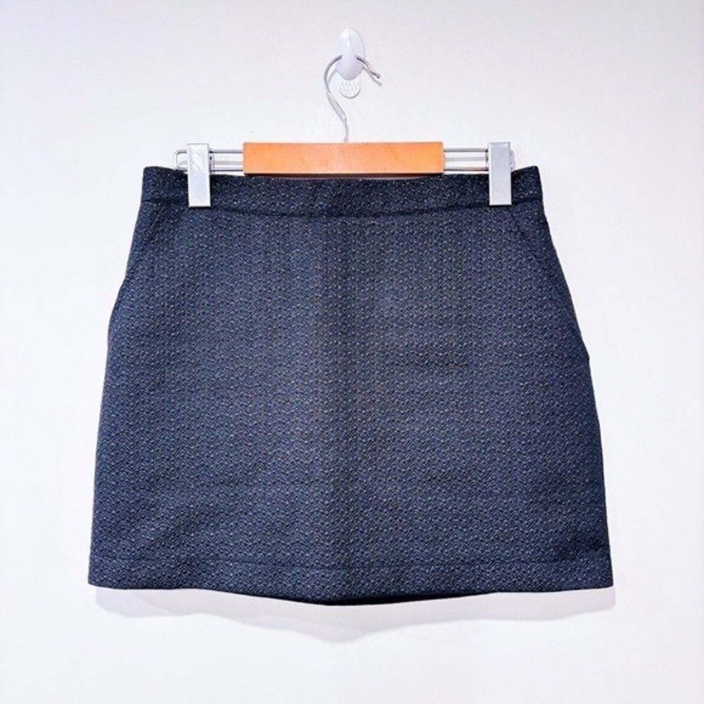 FOREVER 21 Black Metallic Textured Lined Mini Skirt‎ Party Size 27